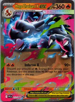 Mega Charizard X ex 013/094 Double Rare Phantasmal Flames Pokemon Holo Near Mint - Image 1