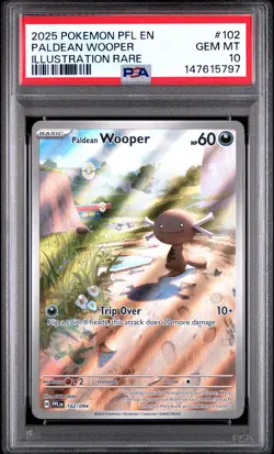 2025 POKEMON PFL EN-PHANTASMAL FLAMES ILLUSTRATION RARE PALDEAN WOOPER PSA 10 - Image 1