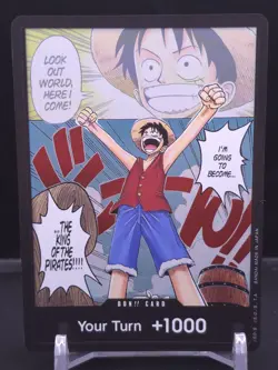 NM One Piece Romance Dawn Monkey D. Luffy DON!! Card OP-01 Magna Alternate Art - Image 1