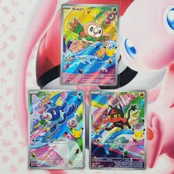 Rowlett 043 + Litten 044 + Popplio 045 - First Partner Pokemon Cards #L450 - Image 1