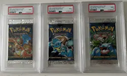 1999 Pokemon Base Unlimited Booster Pack Art Set PSA 9 *Sequential* Fresh Slabs! - Image 1