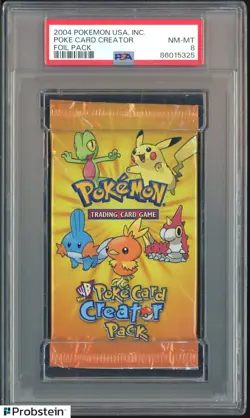 2004 Pokemon USA Poke Card Creater Foil Booster Pack PSA 8 NM-MT - Image 1