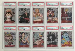 Lot (10) 2023 One Piece Premium Card Coll 25th ED Sequential PSA 10 Set w/ Luffy - Image 1