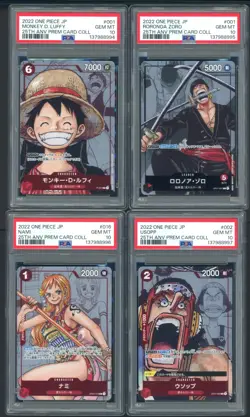 Lot (10) 2023 One Piece Premium Card Coll 25th ED Sequential PSA 10 Set w/ Luffy - Image 2