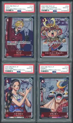 Lot (10) 2023 One Piece Premium Card Coll 25th ED Sequential PSA 10 Set w/ Luffy - Image 4