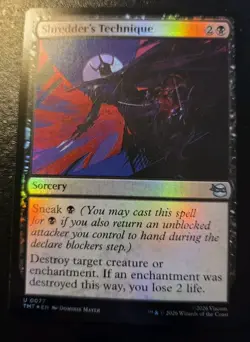 Shredder's Technique 0077 Foil Uncommon Teenage Mutant Ninja Turtles MTG - Image 1