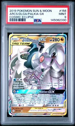 Arceus & Dialga & Palkia Gx 156/236 Cosmic Eclipse Pokemon PSA 9 - Image 1