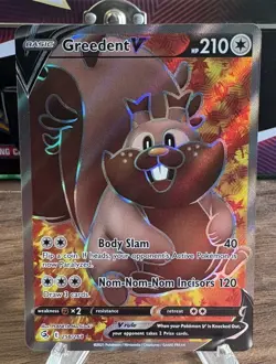 Pokemon TCG Greedent V Fusion Strike 256/264 Ultra Rare - Image 1