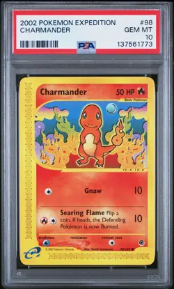 2002 POKEMON EXPEDITION #98 CHARMANDER PSA 10 - Image 1