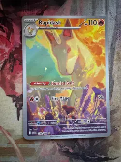 Rapidash 189/182 Illustration Rare Destined Rivals Pokemon Rond Holo Near Mint - Image 1