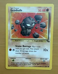 *Australian Print* Pokemon TCG: 1999-2000 Red Logo Fossil Geodude. LP. - Image 1