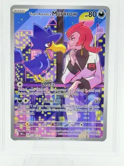 2025 POKEMON DESTINED RIVALS ILLUSTRATION RARE #200 TEAM ROCKET'S MURKROW PSA 9 - Image 2