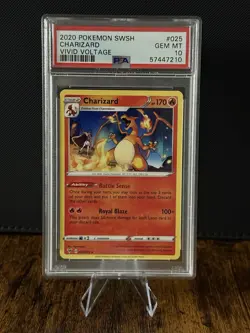 2020 Pokemon SWSH Vivid Voltage Charizard #25 PSA 10 - Image 1