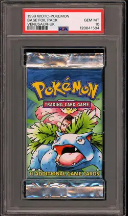 Pokemon 1999 WOTC Base Set Venusaur UK Sealed Booster Pack GEM MINT PSA 10 - Image 1
