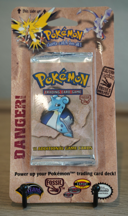 Pokemon Fossil Booster Blister Pack Lapras Artwork 1999 WOTC Factory Sealed - Image 1