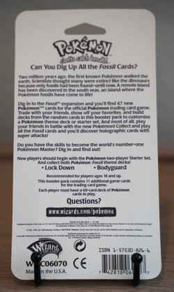 Pokemon Fossil Booster Blister Pack Lapras Artwork 1999 WOTC Factory Sealed - Image 2