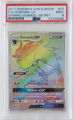 Pokemon Zoroark GX Shining Legends 2017 Secret Rare Holo 77/73 PSA 9 Mint - Image 1