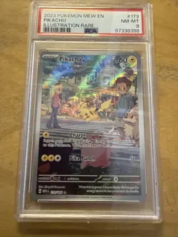 2023 POKEMON MEW EN-151 ILLUSTRATION RARE #173 PIKACHU PSA 8 - Image 1