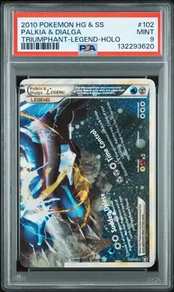 2010 POKEMON HEARTGOLD & SOULSILVER TRIUMPHANT PALKIA & DIALGA LEGEND-HOLO PSA 9 - Image 1