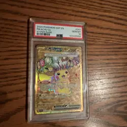 Hyper Rare Pokemon- Pikachu ex GOLD SSP EN #247: Surging Sparks PSA 10 GEM MT - Image 1