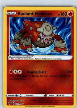 Pokemon TCG Radiant Heatran Astral Radiance Holo 027/189 NM Condition - Image 1