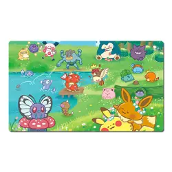 Pikachu Eevee Gengar Bulbasaur Jigglypuff Board Game Pokemon Playmat TCG CCG Mat - Image 1