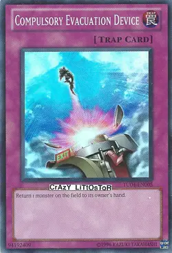 YU-GI-OH COMPULSORY EVACUATION DEVICE PROMO SUPER RARE N/MINT TU04-EN005 - Image 1