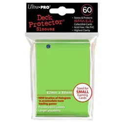 ULTRA PRO Deck Protector Sleeves Small 60ct 62 x 89 Lime Green Yugioh - Image 1