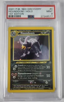 2001 Houndoom 1st Edition Holo #4 Mint Psa 9 Neo Discovery Pokemon WOTC - Image 1