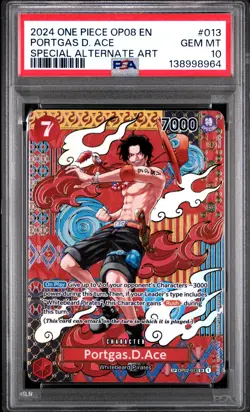 2024 One Piece Op08-Two Legends Portgas D. Ace Special Alternate Art PSA 10 #013 - Image 1