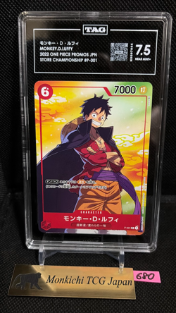TAG NEAR MINT 7.5 Monkey D Luffy P P-001 Seven Eleven Campaign One Piece JP - Image 1