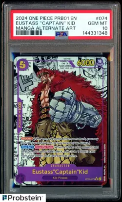 2024 One Piece PRB01 En Manga Alternate Art #074 Eustass Captain Kid PSA 10 - Image 1