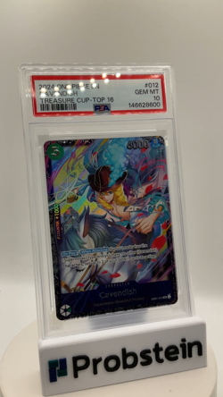 2024 One Piece EN Treasure Cup Top 16 #012 Cavendish PSA 10 GEM MINT - Image 2