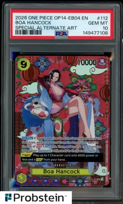 2026 ONE PIECE OP14-EB04-THE AZURE SEA'S SEVEN #112 Boa Hancock PSA 10 GEM MINT - Image 1