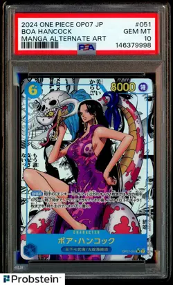 2024 One Piece Japanese OP07 Manga Alternate Art #051 Boa Hancock PSA 10 - Image 1