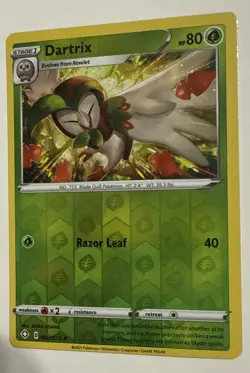 Pokemon Dartrix 007/072 Reverse Holo Uncommon Shining Fates NM/MT - Image 3