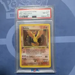 1999 Pokemon Fossil Moltres Holo 1st Edition #12 PSA 8.5 🔥Pop 37 - Image 3