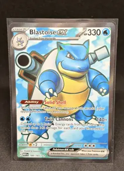 Pokemon TCG Blastoise ex Scarlet & Violet-151 184/165 Holo Ultra Rare - Image 1