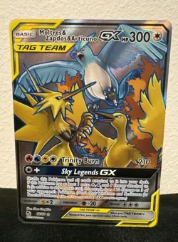 FULL ART Moltres Zapdos Articuno GX ULTRA RARE Pokemon 66/68 Tag Team Holo - NM - Image 1