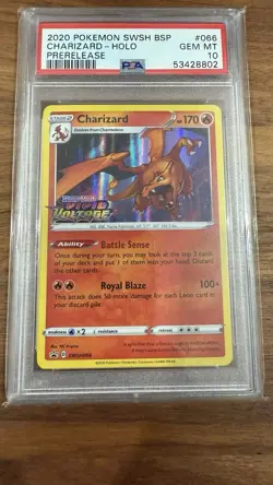 2020 Pokemon Vivid Voltage Charizard PreRelease Promo SWSH066 PSA 10 GEM MINT - Image 1