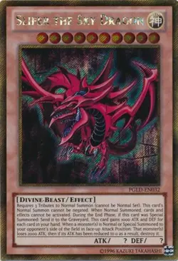 Yugioh! LP Slifer the Sky Dragon - PGLD-EN032 - Gold Secret Rare - Unlimited Edi - Image 1
