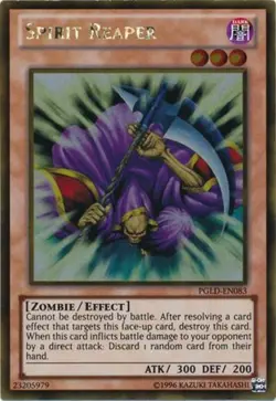 Yugioh! LP Spirit Reaper - PGLD-EN083 - Gold Rare - Unlimited Edition Lightly Pl - Image 1