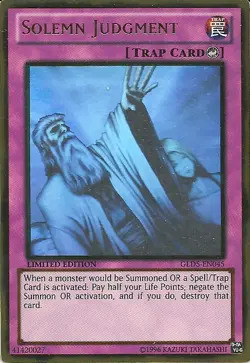 Yugioh! LP Solemn Judgment - GLD5-EN045 - Ghost/Gold Hybrid Rare - Limited Editi - Image 1