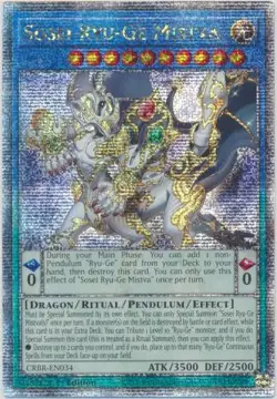 Yugioh! LP Sosei Ryu-Ge Mistva - CRBR-EN034 - Quarter Century Secret Rare - 1st - Image 1