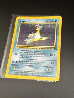 1999 Pokemon Lapras Holo 10/62 Vintage WOTC Holographic Card Fossil Set - Image 1