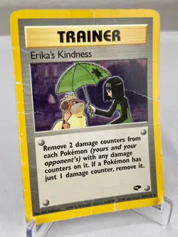 Erika's Kindness 103/132 Gym Challenge WOTC Rare Trainer Pokemon Card - Damaged - Image 2