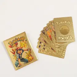 10Pcs Pokemon Card Foil GOLD PACK CARDS TCG GX Vmax GX Card Charizard Rare, - Image 2