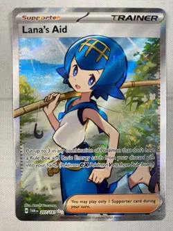 Lanas Aid 207/167 Twilight Masquerade (TWM) Full Art Trainer Pokemon Card NM - Image 1