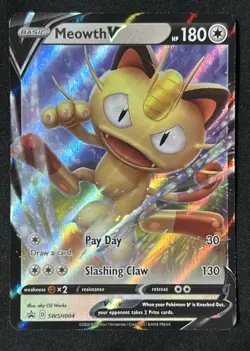 Meowth V SWSH004 SWSH: Sword & Shield Promo Cards Holo - Image 1