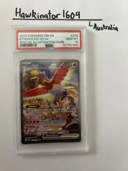Ethan's Ho-Oh EX 230/182 Destined Rivals SIR Pokemon Card PSA 10 - Image 1